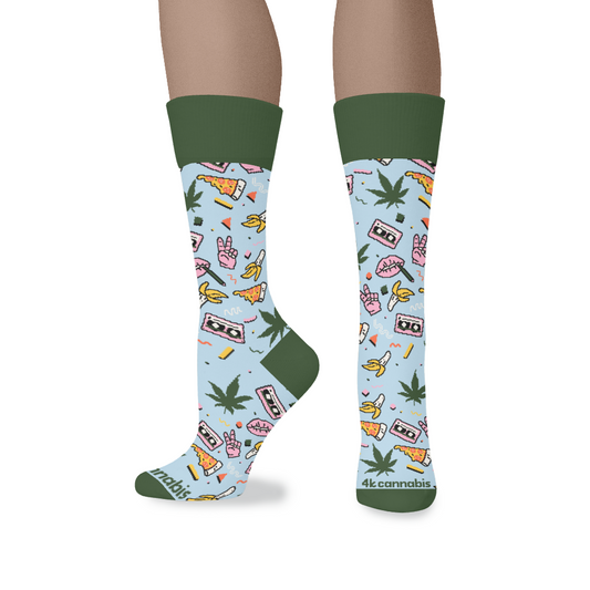 4K Cannabis | Socks | Retro Blue Haze