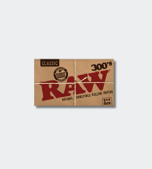 RAW | Classic 1 1/4 Unrefined Rolling Papers "300s" | 300 Sheets per pack