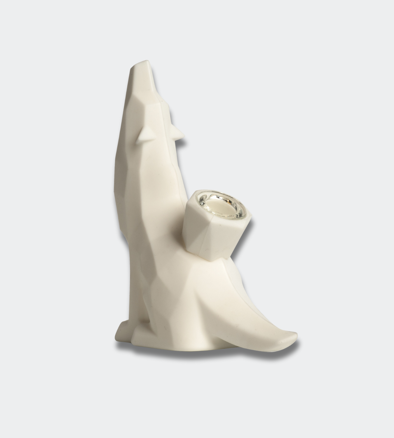 LIT | Silicone 5" White Wolf Bubbler