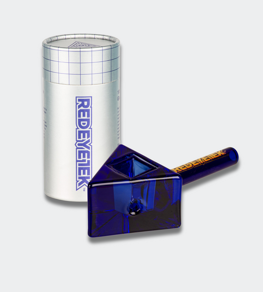 Red Eye | Tek 4.5" Sapphire Blue Infinity Bowl Triangle Hand Pipe